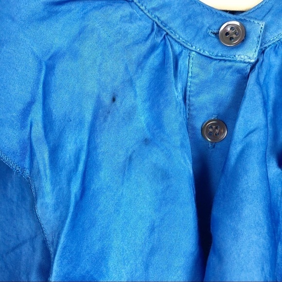 Raquel Allegra Victorian Ruffle Tie Dye Dress Blue Casual Maxi Small Long Sleeve - Picture 11 of 13